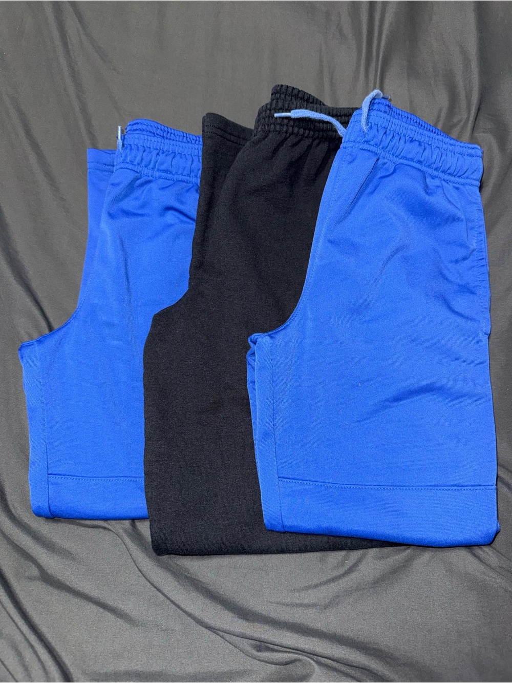 Kids Athletic Shorts - Blue & Black - (Brand Unspecified)